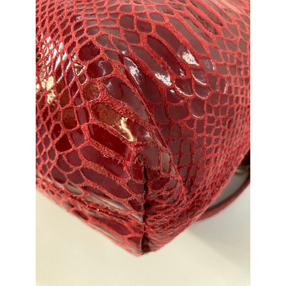 MICHAEL KORS, MEDIUM RED ANIMAL PRINT LEATHER CROSSBODY BAG - Picture 9 of 14